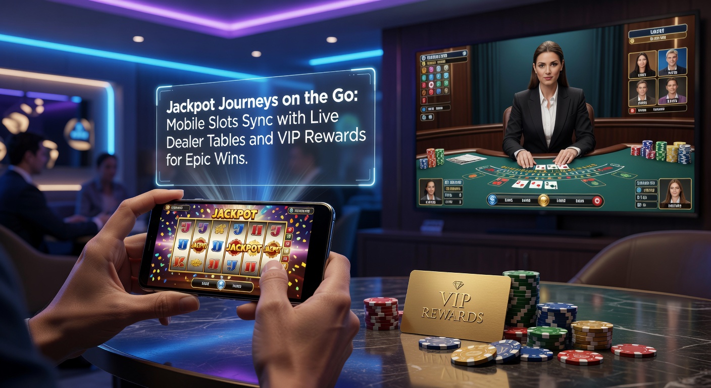 VIP-Spieler am Mobile-Gerät mit Live-Dealer-Stream, Jackpot-Meter im Hintergrund und Reward-Benachrichtigungen
