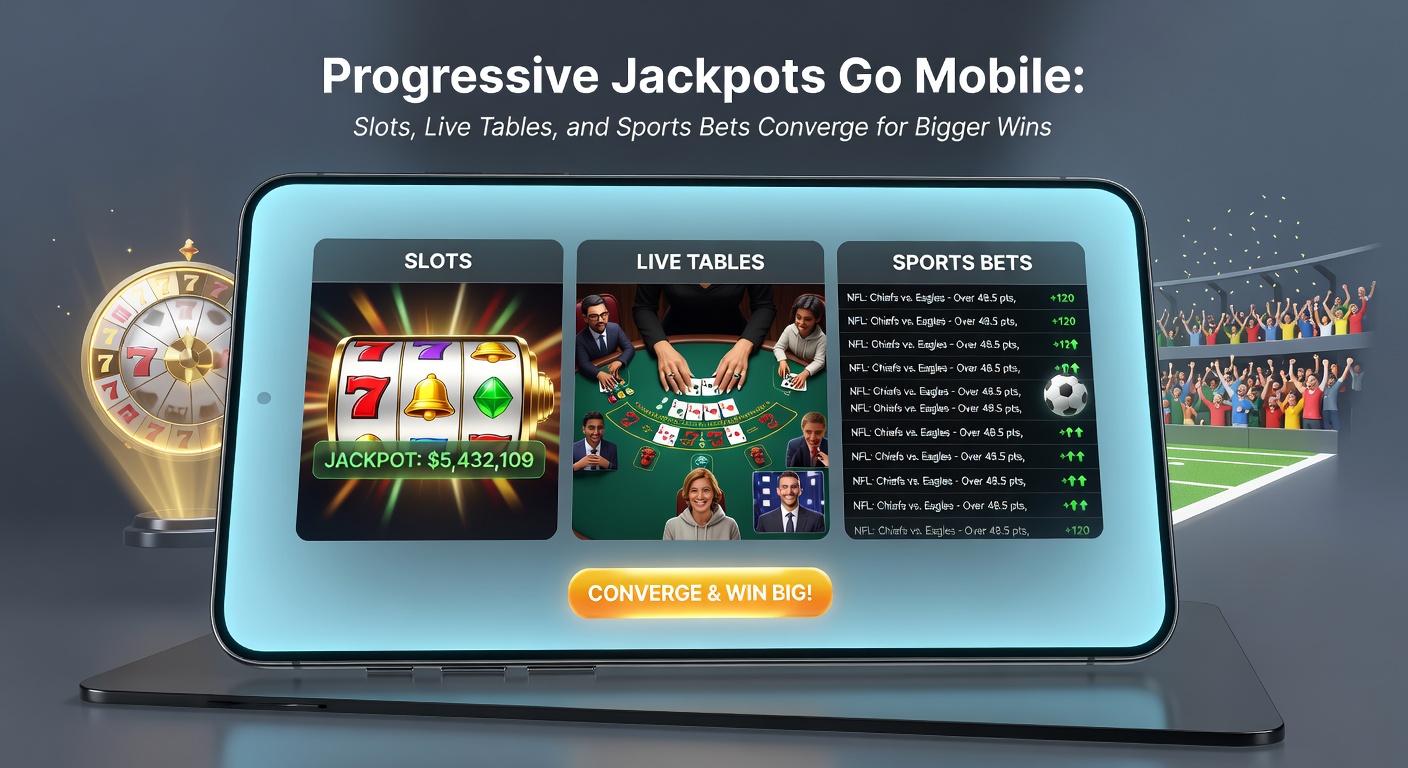 Integration von Sportwetten mit progressiven Jackpots auf mobilem Gerät, inklusive Live-Slots und Tischen für konvergente Gewinne