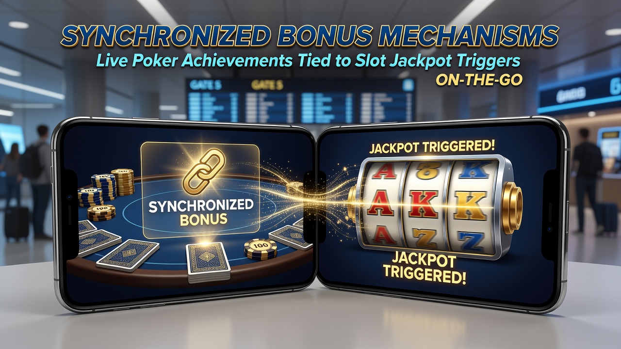 Mobile Schnittstelle zeigt Live-Poker und Slot-Jackpot-Synchronisation in Echtzeit